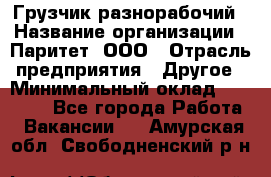 Грузчик-разнорабочий › Название организации ­ Паритет, ООО › Отрасль предприятия ­ Другое › Минимальный оклад ­ 29 000 - Все города Работа » Вакансии   . Амурская обл.,Свободненский р-н